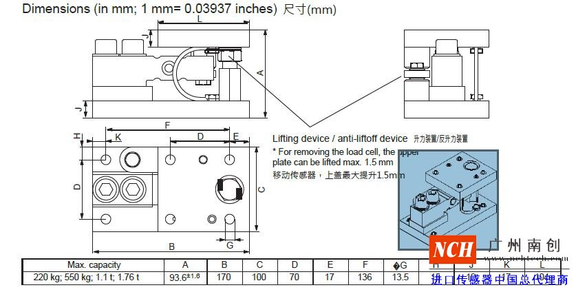 HBM  HLCM-MB35稱(chēng)重模塊產(chǎn)品尺寸